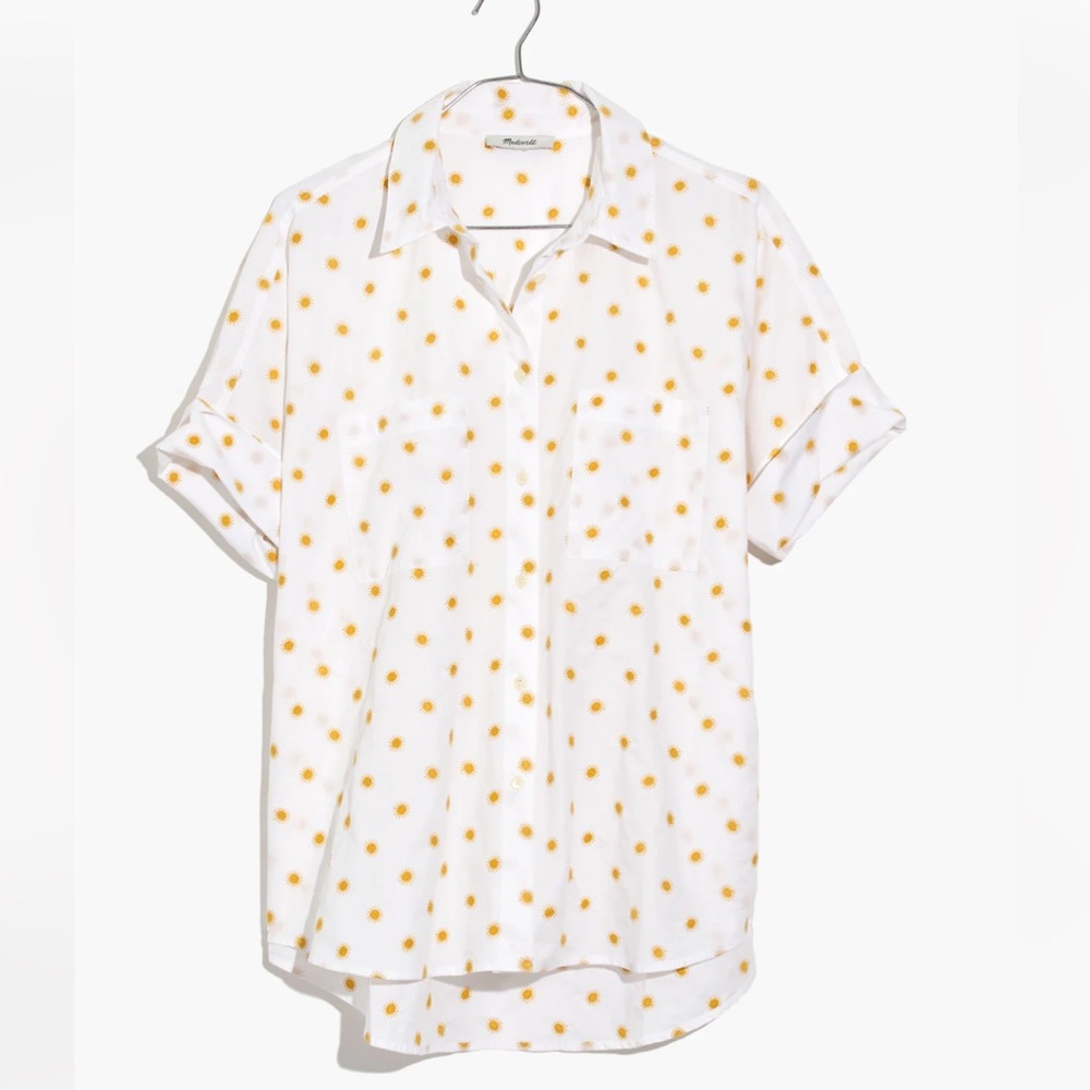 Madewell Embroidered Sun courier button down top